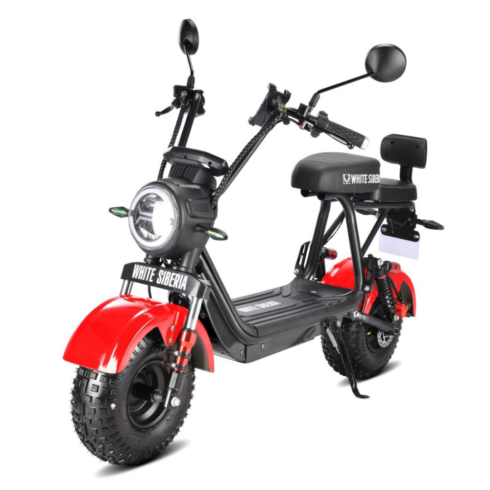 Электроскутер CityCoco WHITE SIBERIA MINI R 2.0 1200W (2022) RED 3