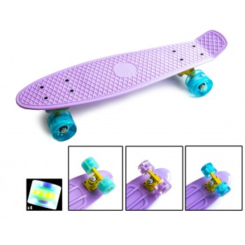 Пенни борд Zippy Board penny 22" Lilac - Лиловый со светящимися колесами